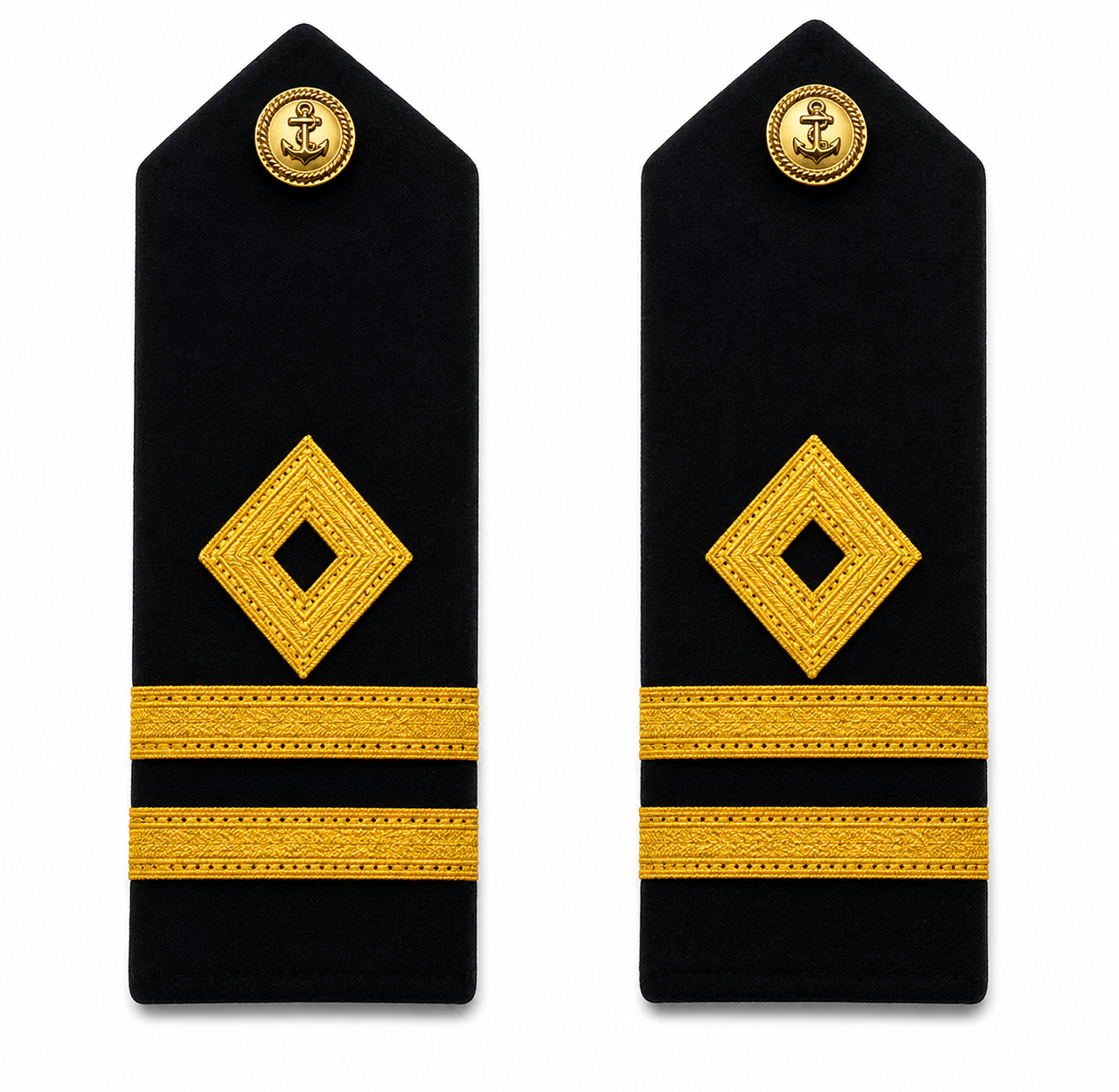 Merchant Navy Officer Shoulder Epaulettes – Gold Rank Stripes