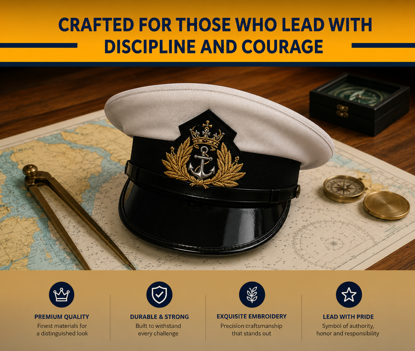Merchant Navy Captain Cap