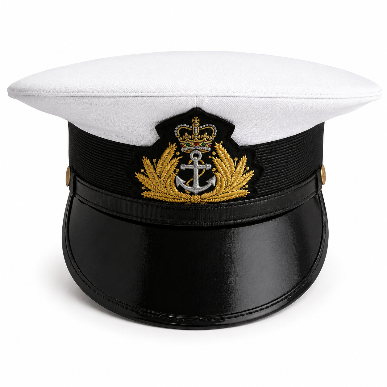 Black & White Captain Officer Cap